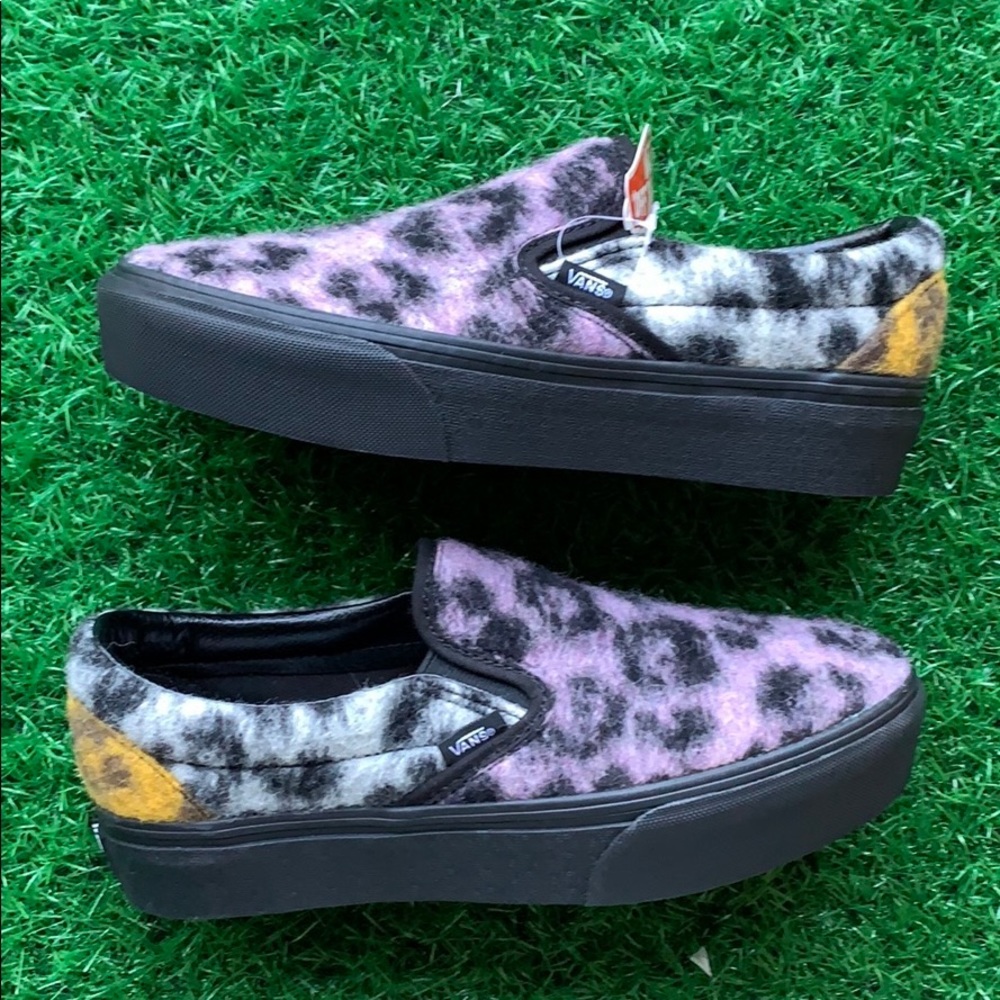 VANS CLASSIC SLIP ON PLATFORM MIX LEOPARD Multi/Bl - Picture 11 of 16
